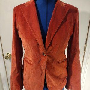 Banana Republic Burnt Orange Corduroy Blazer Jacket  Size 12